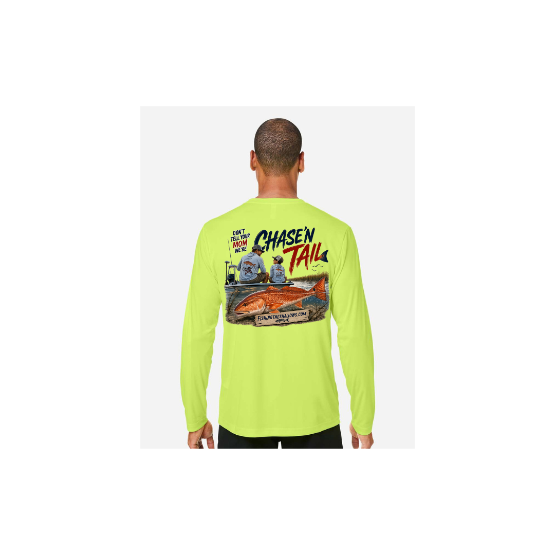 Dad and Son – Men's Long Sleeve in Safety Yellow - back view