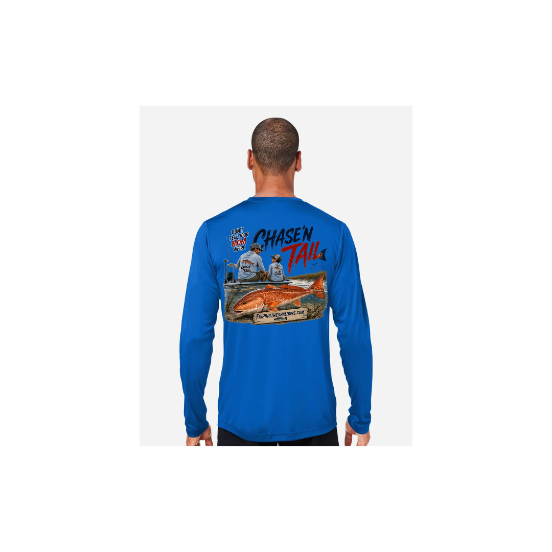 Dad and Son – Men's Long Sleeve in True Royal - back view