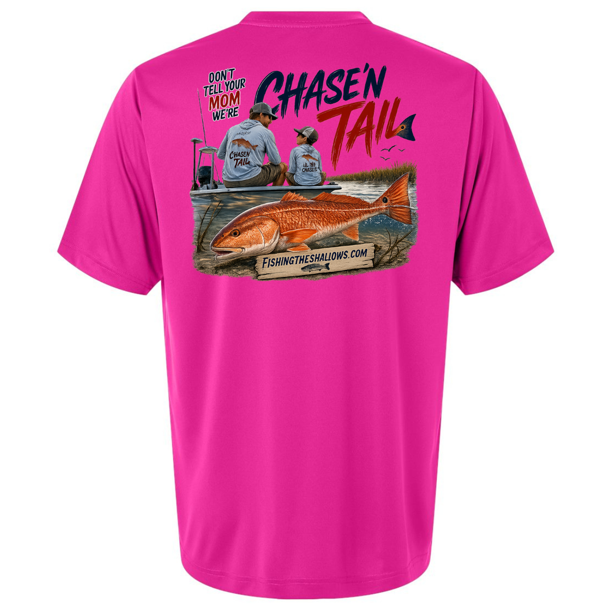 Dad and Son – Men's Short Sleeve in Bright Magenta - back view