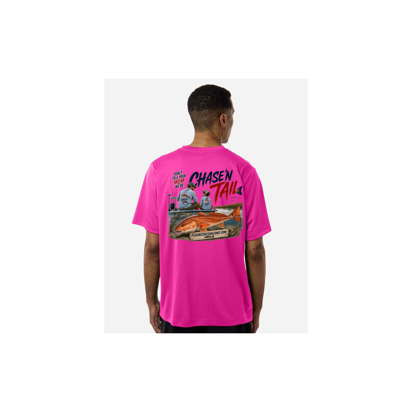 Dad and Son – Men's Short Sleeve in Bright Magenta - back view
