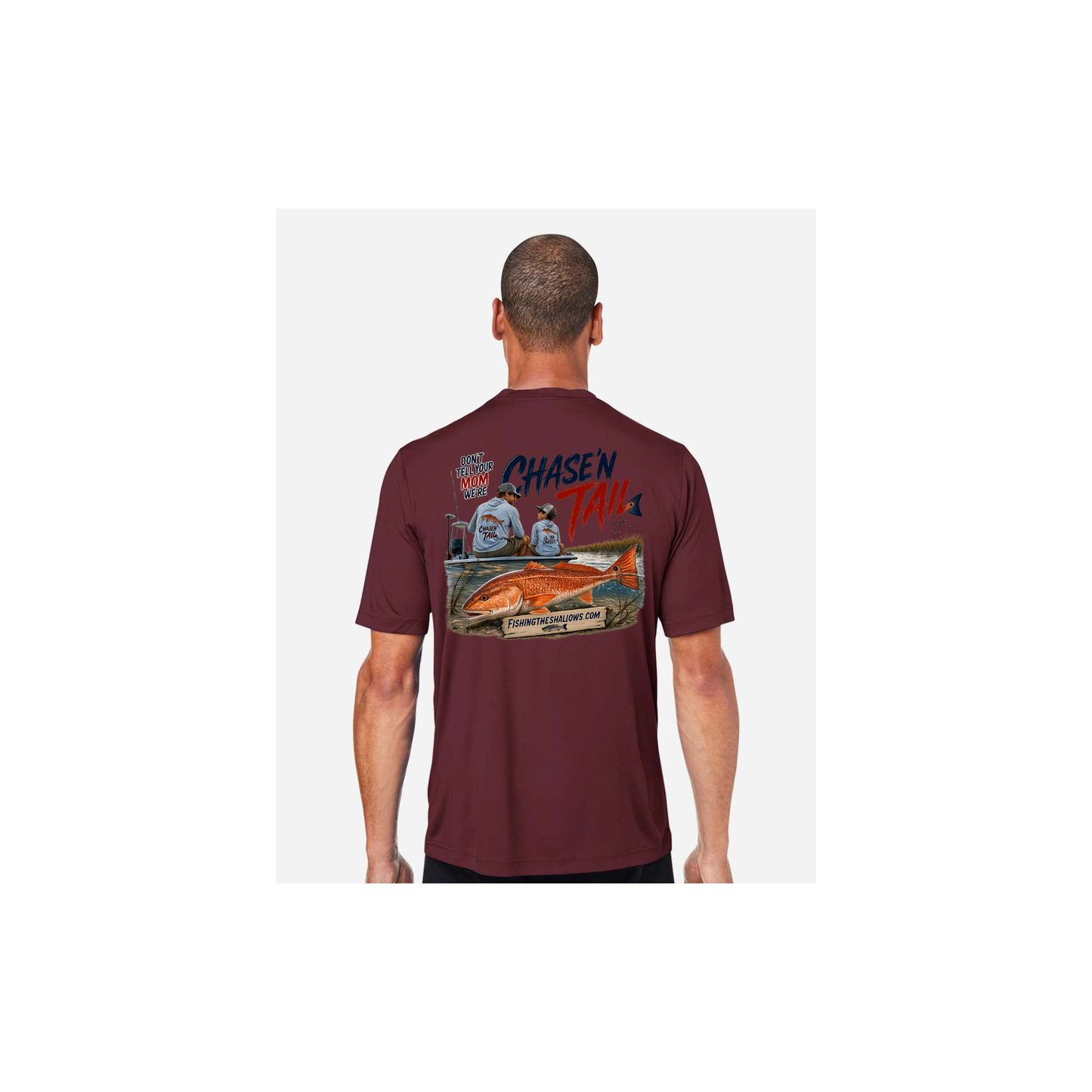 Dad and Son – Men's Short Sleeve in Burgundy - back view