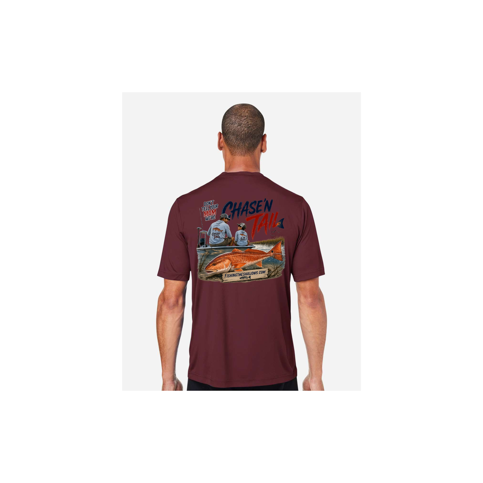 Dad and Son – Men's Short Sleeve in Burgundy - back view