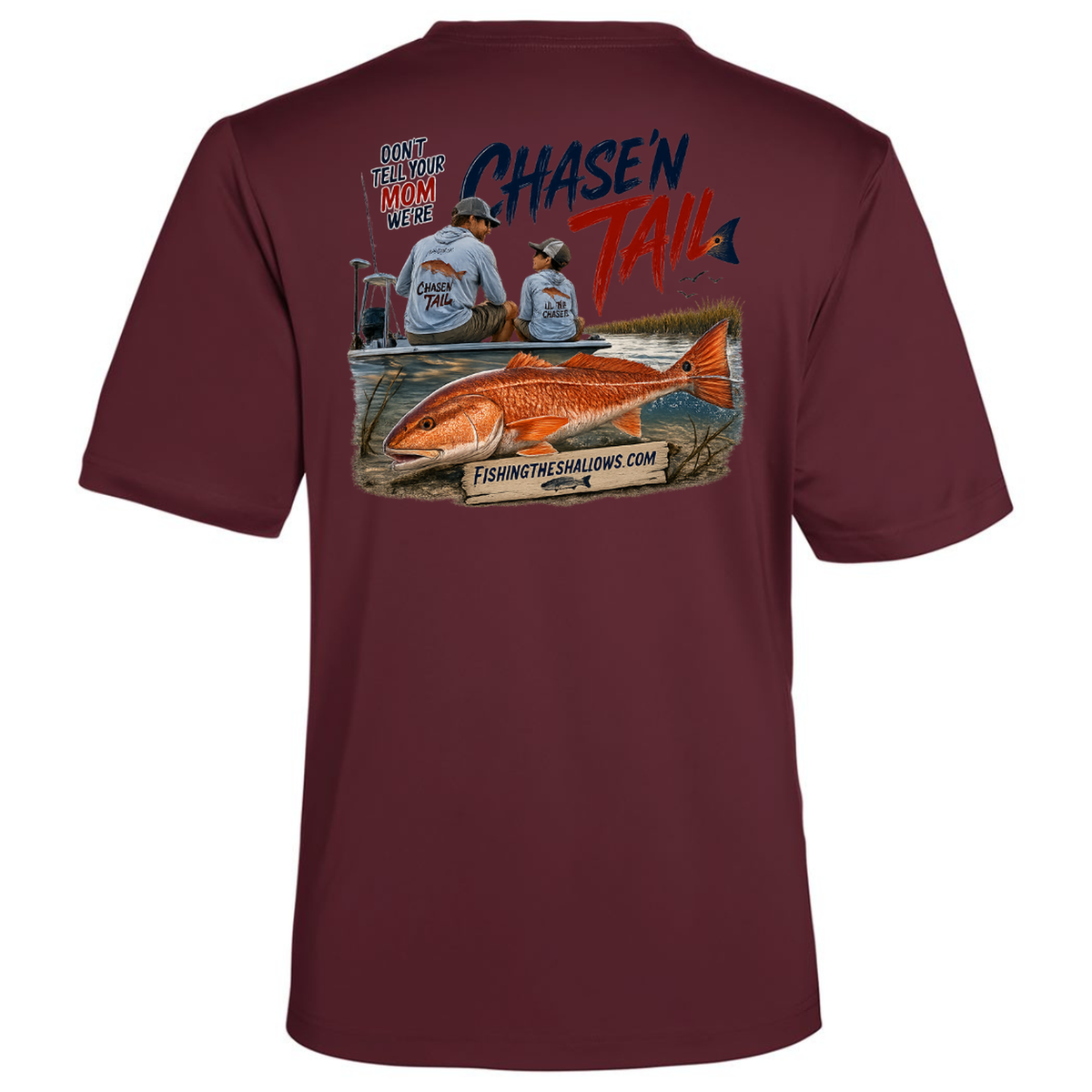 Dad and Son – Men's Short Sleeve in Burgundy - back view
