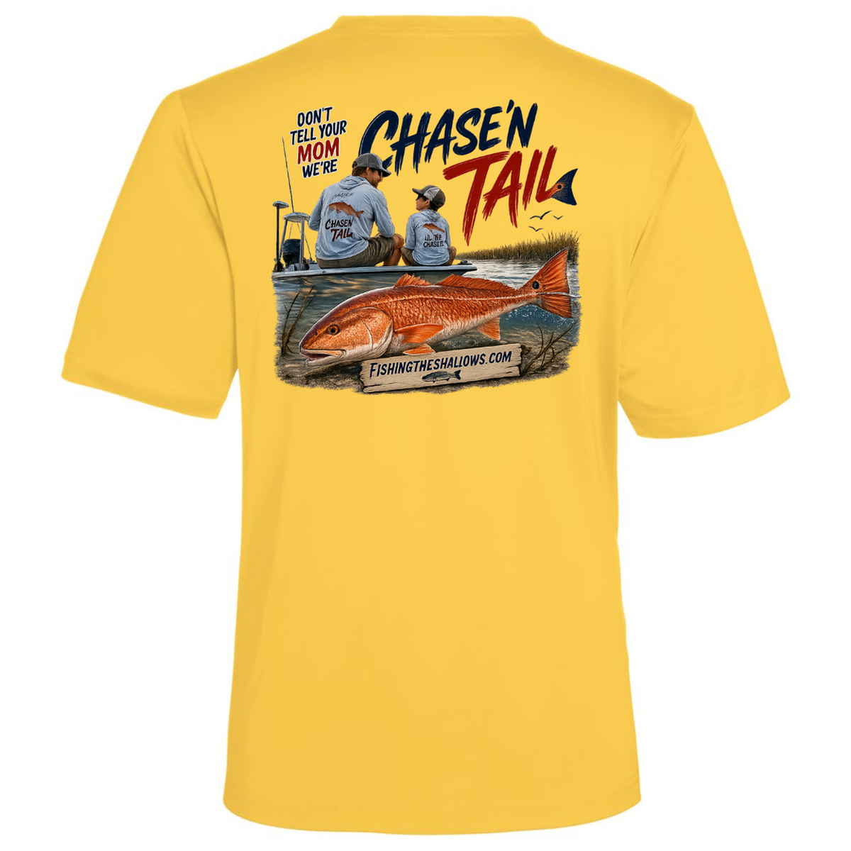 Dad and Son – Men's Short Sleeve in Campus Gold - back view