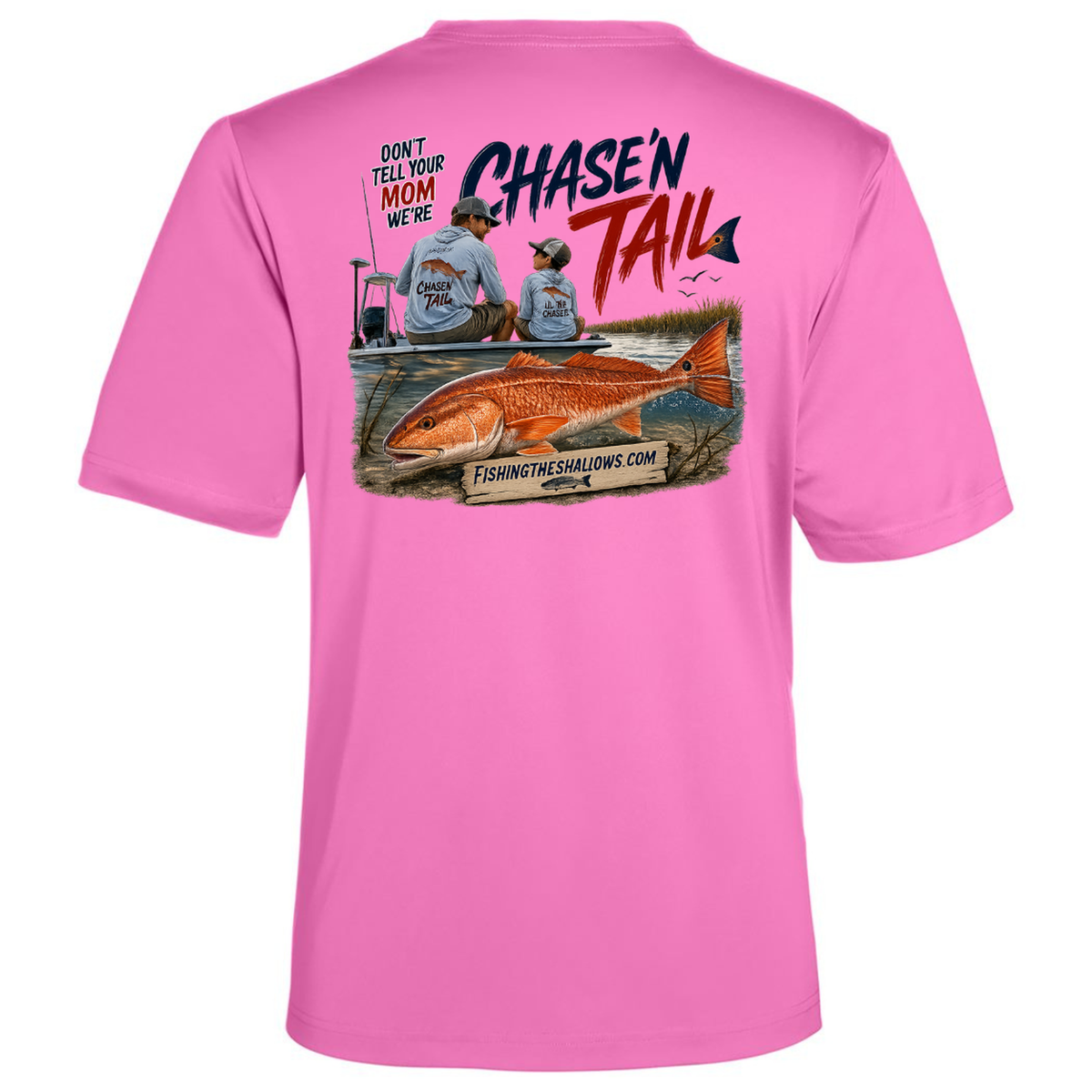 Dad and Son – Men's Short Sleeve in Charity Pink - back view