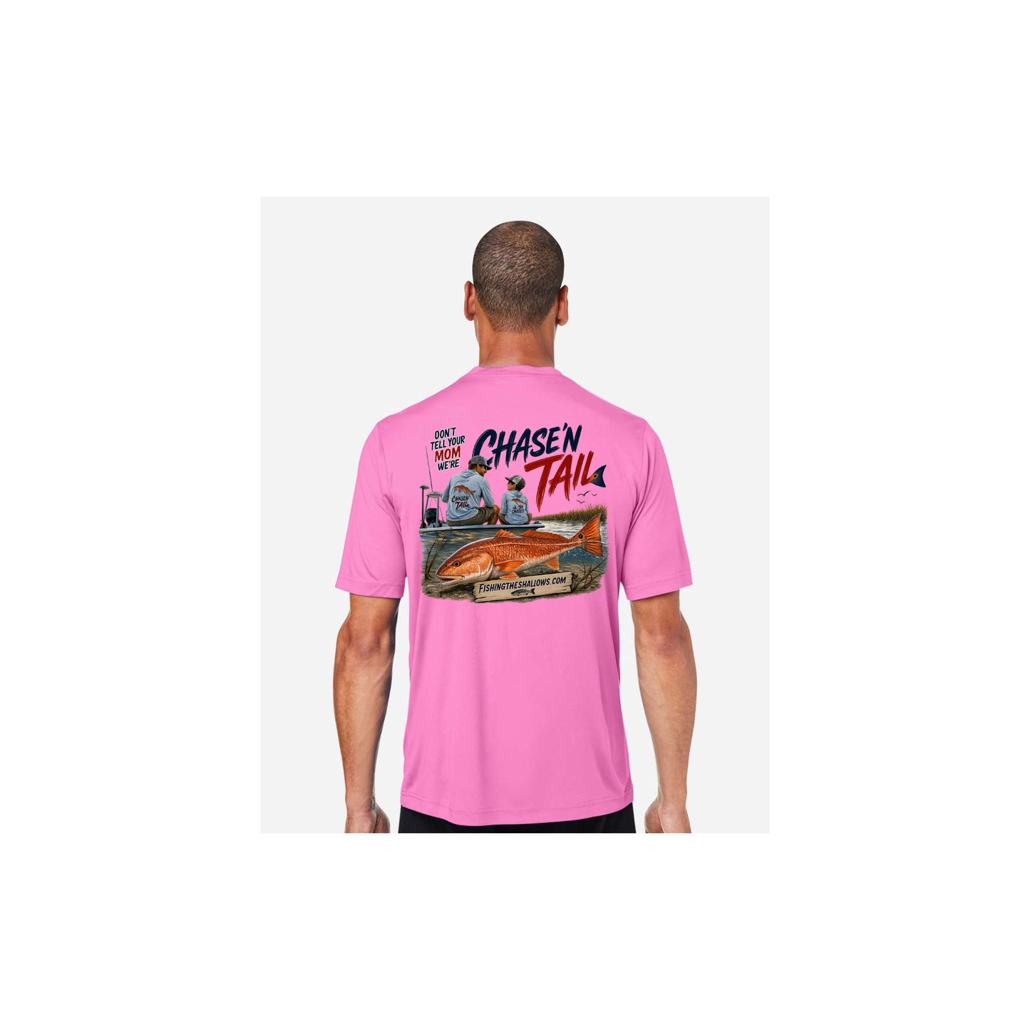 Dad and Son – Men's Short Sleeve in Charity Pink - back view