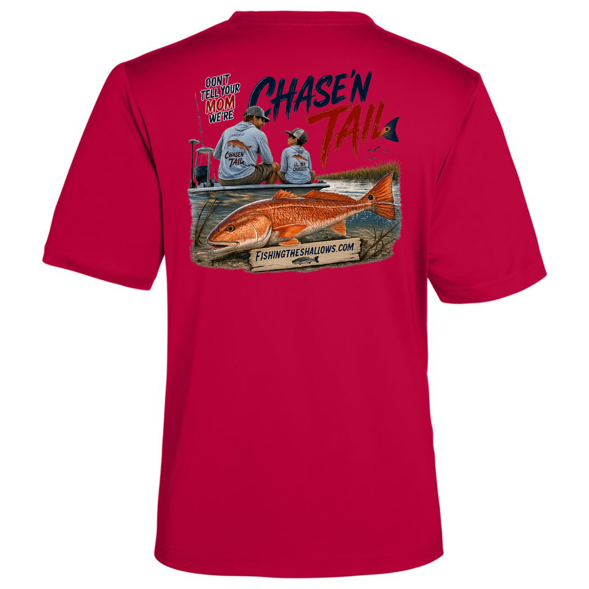 Dad and Son – Men's Short Sleeve in Classic Red - back view