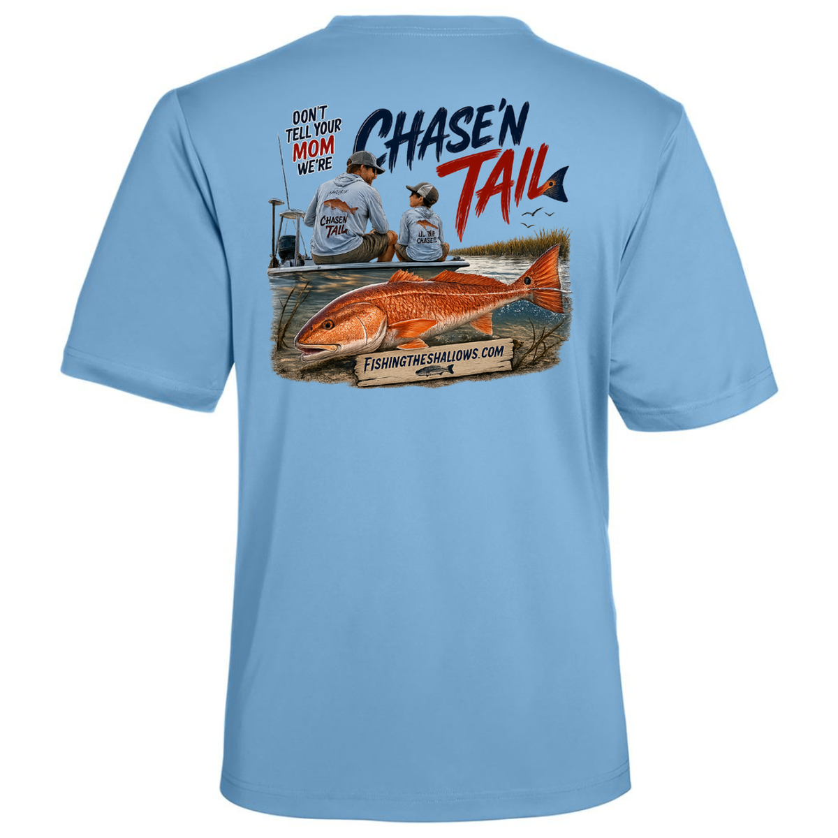 Dad and Son – Men's Short Sleeve in Columbia Blue - back view