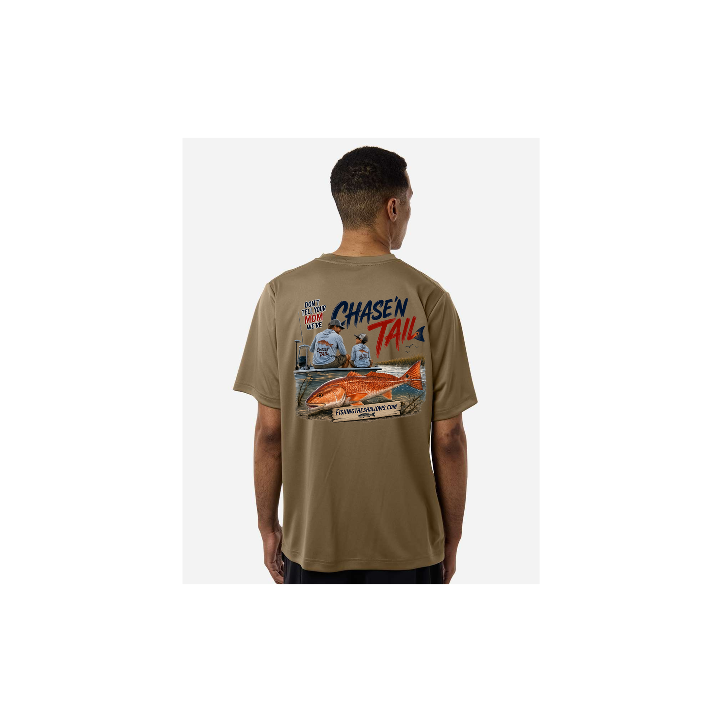 Dad and Son – Men's Short Sleeve in Coyote Brown - back view