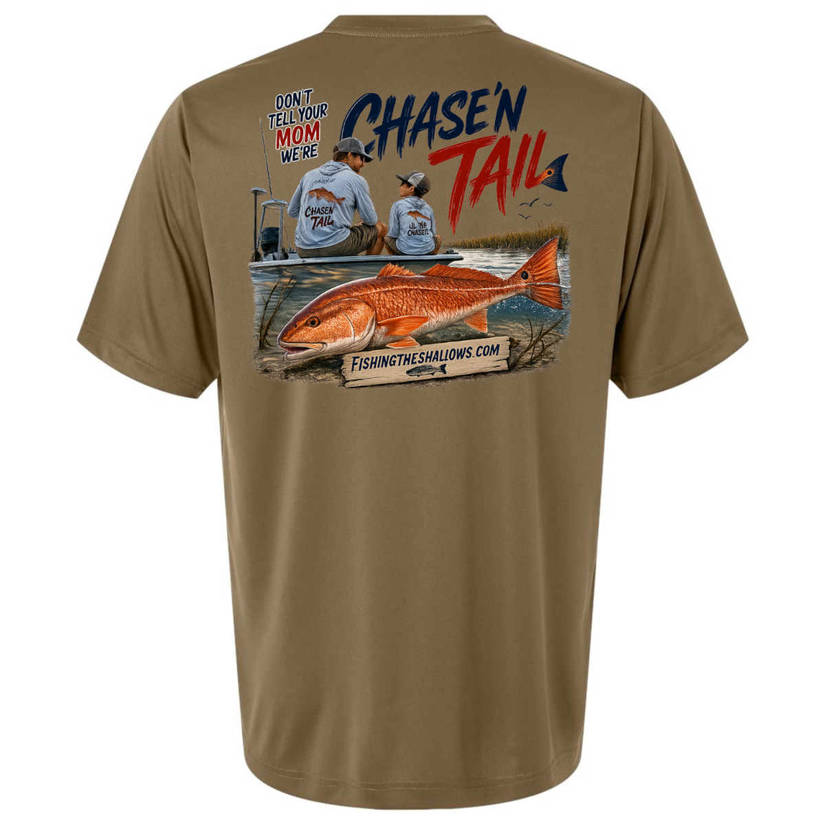 Dad and Son – Men's Short Sleeve in Coyote Brown - back view