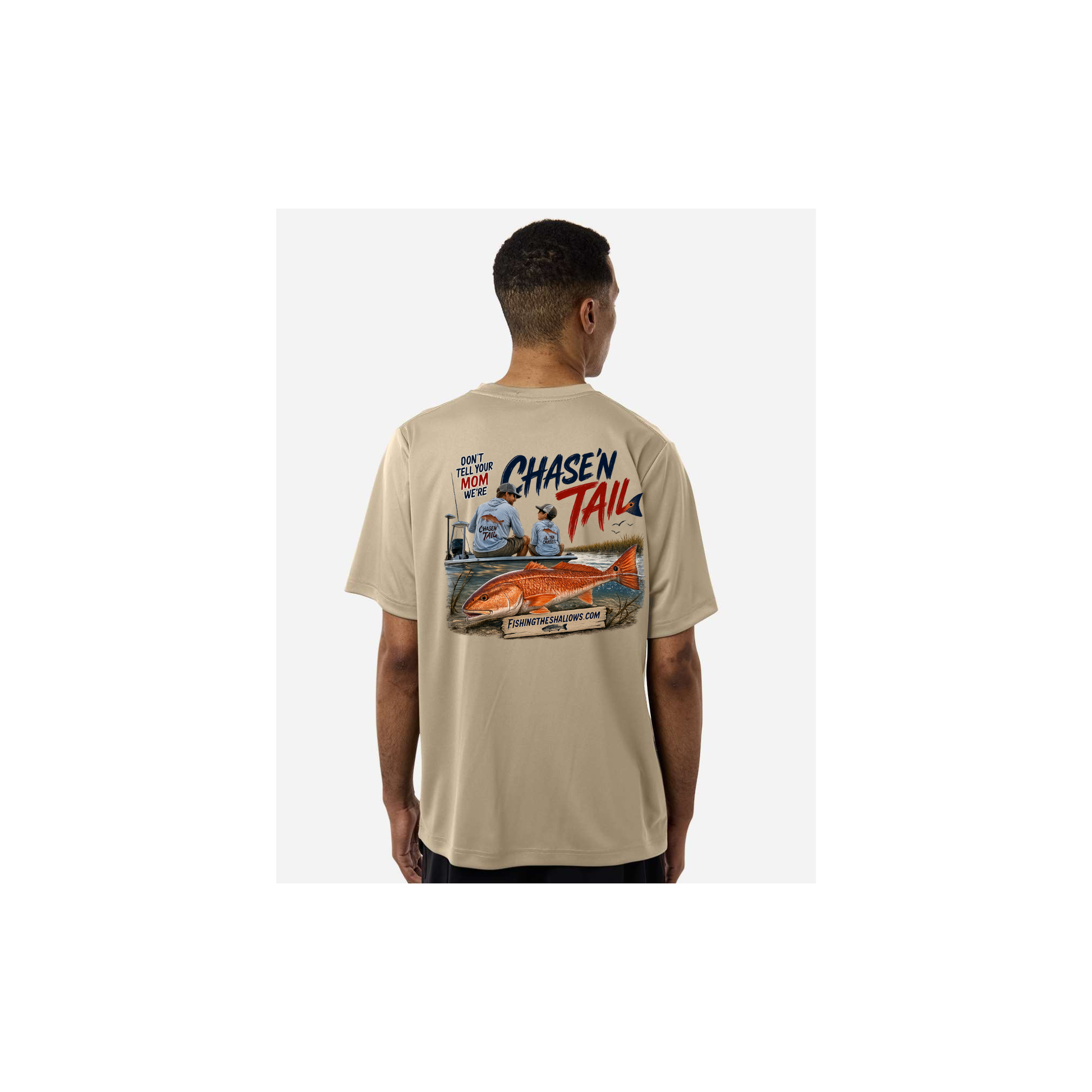 Dad and Son – Men's Short Sleeve in Desert Kahki - back view