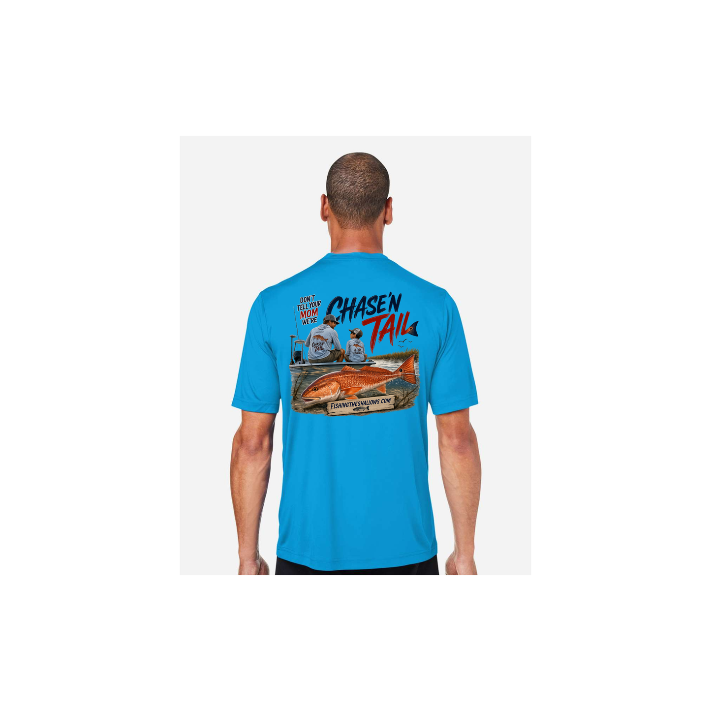 Dad and Son – Men's Short Sleeve in Electric Blue - back view