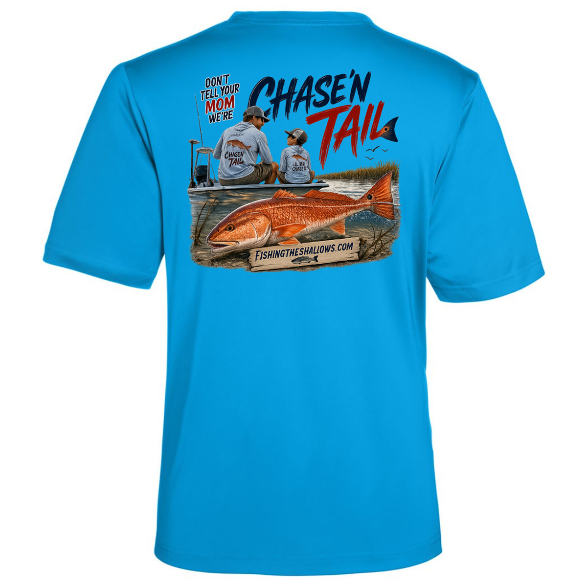 Dad and Son – Men's Short Sleeve in Electric Blue - back view
