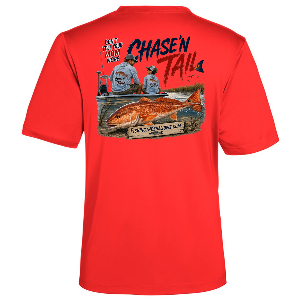 Dad and Son – Men's Short Sleeve in Marina Red - back view
