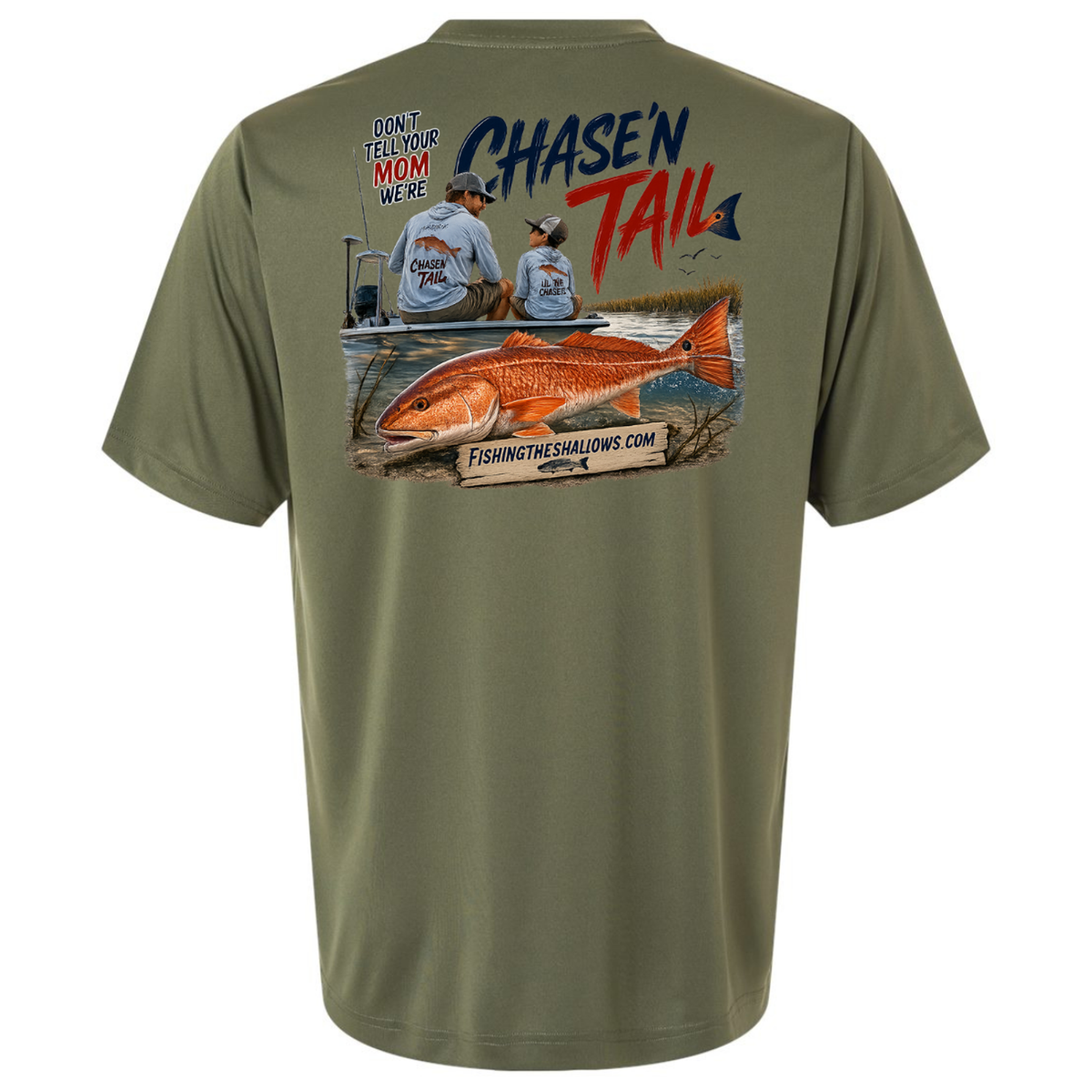 Dad and Son – Men's Short Sleeve in Military Green - back view