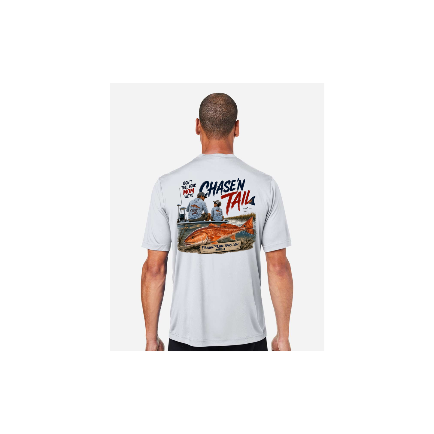 Dad and Son – Men's Short Sleeve in Platinum - back view
