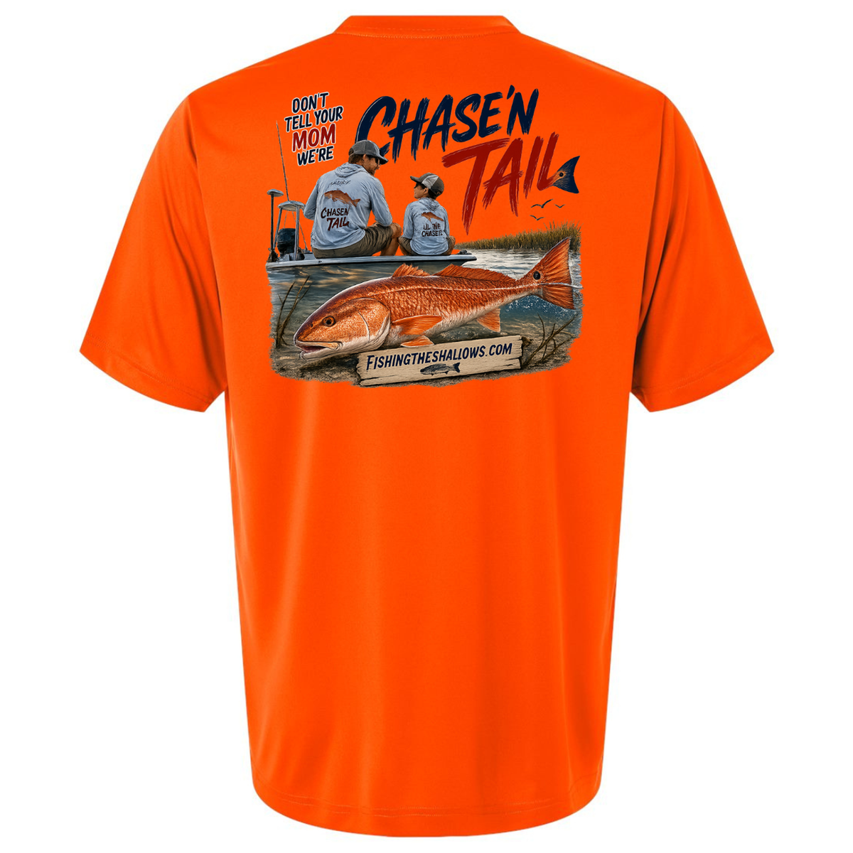 Dad and Son – Men's Short Sleeve in Safety Orange - back view