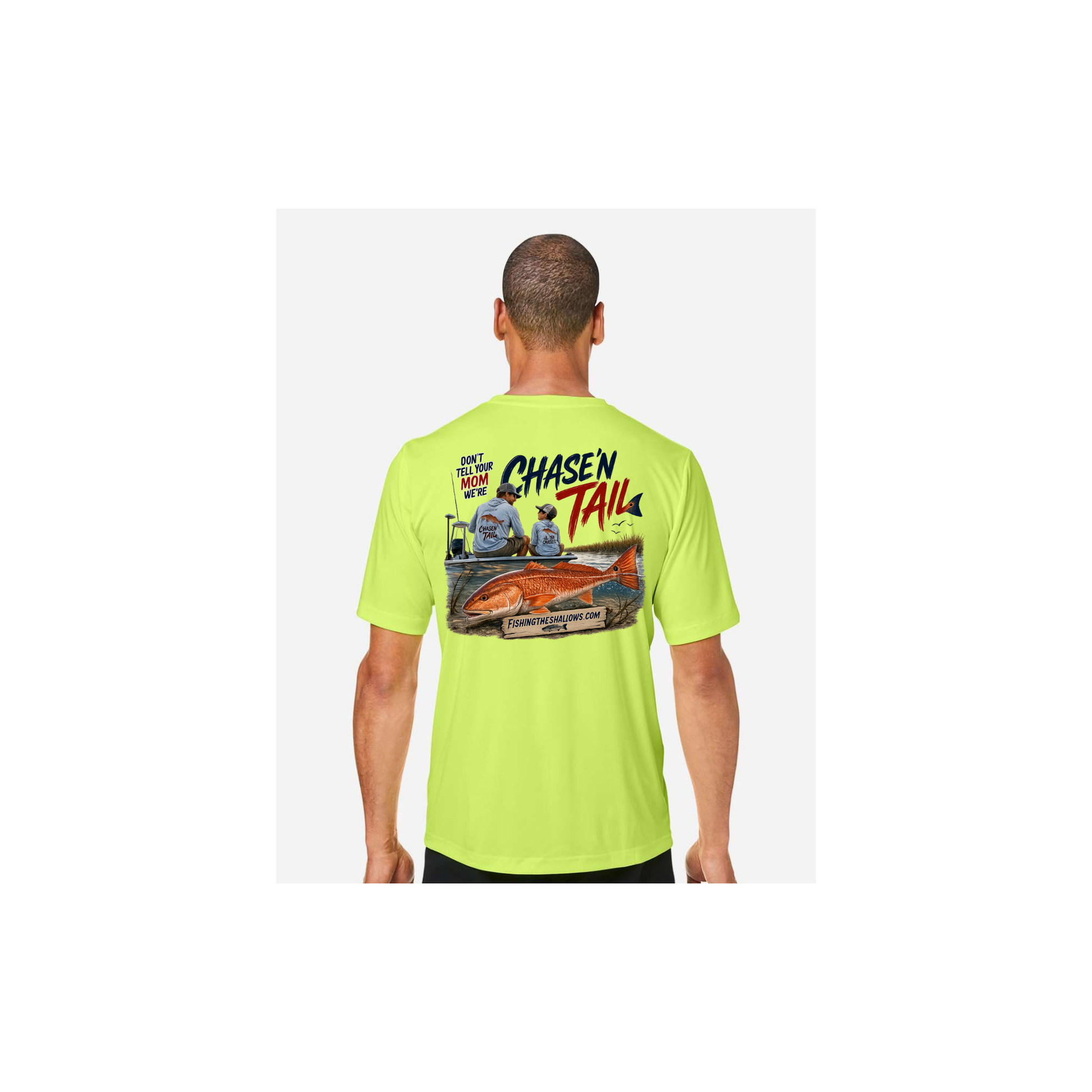 Dad and Son – Men's Short Sleeve in Safety Yellow - back view