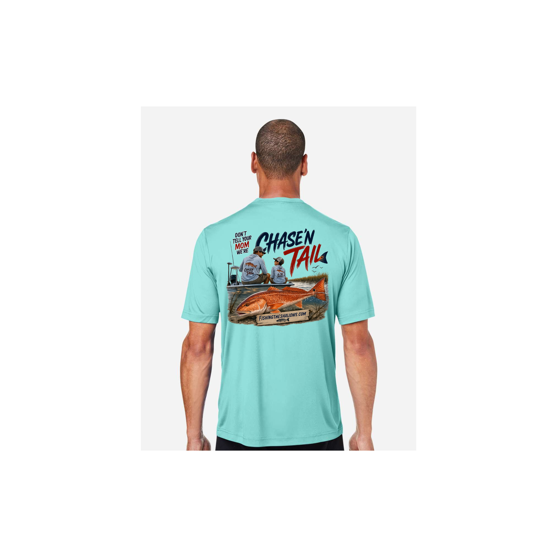 Dad and Son – Men's Short Sleeve in Sea Glass - back view