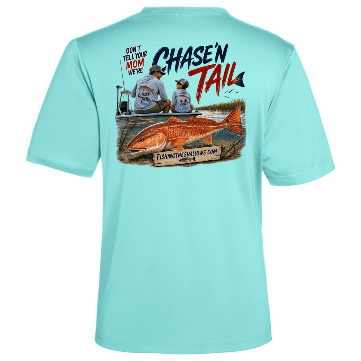 Dad and Son – Men's Short Sleeve in Sea Glass - back view