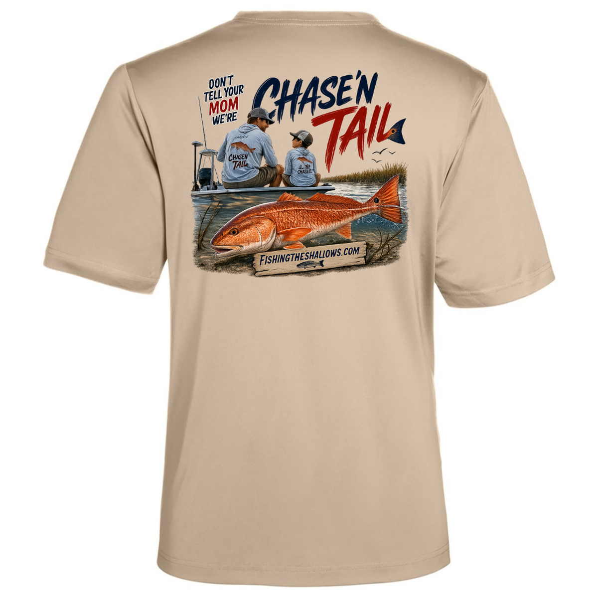 Dad and Son – Men's Short Sleeve in Stone - back view