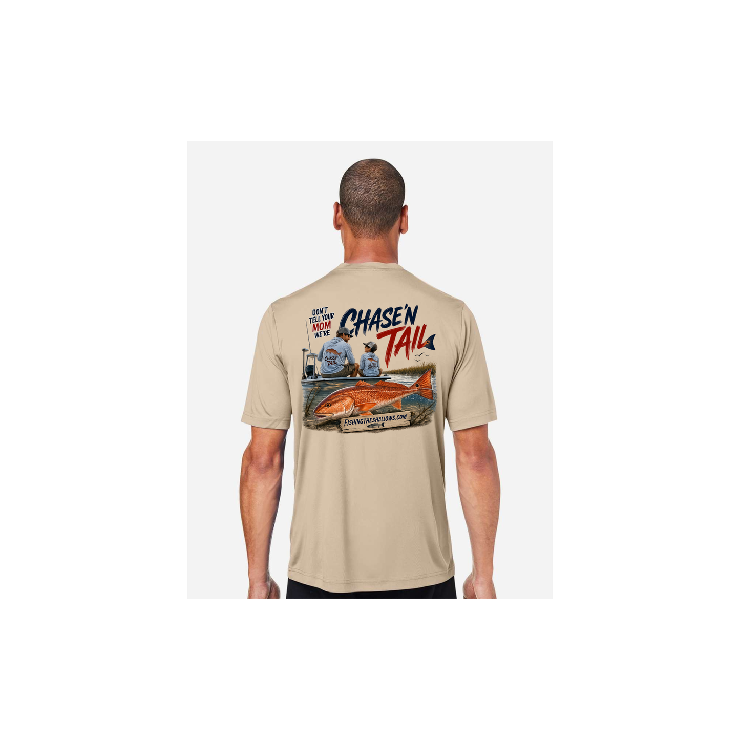 Dad and Son – Men's Short Sleeve in Stone - back view