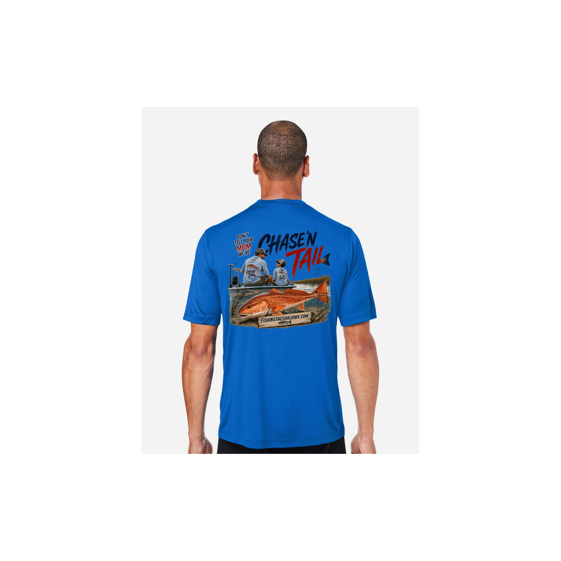 Dad and Son – Men's Short Sleeve in True Royal - back view