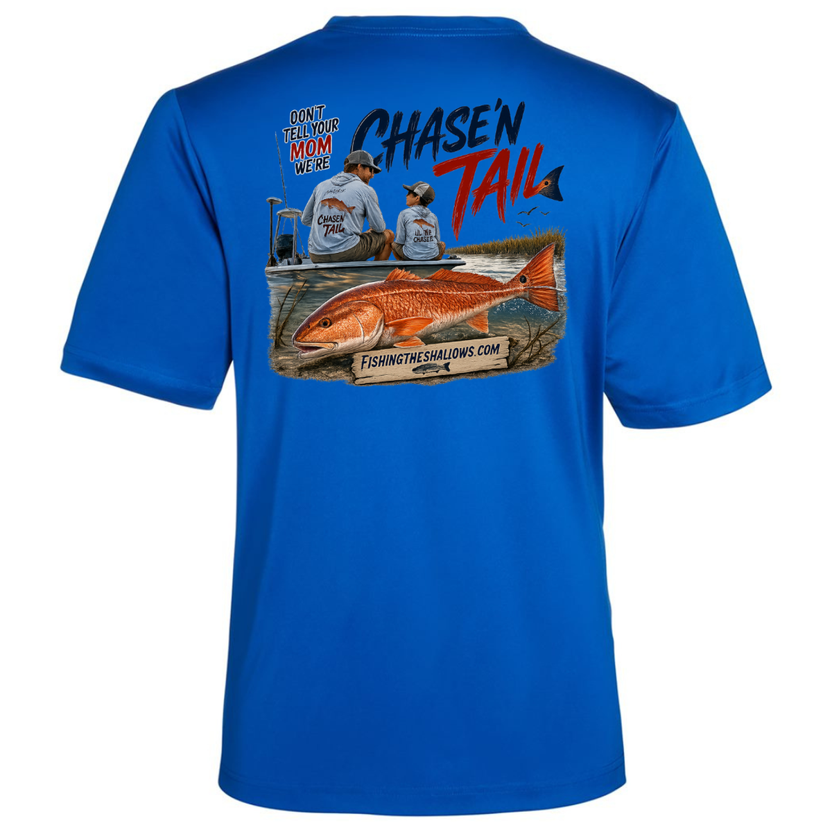 Dad and Son – Men's Short Sleeve in True Royal - back view