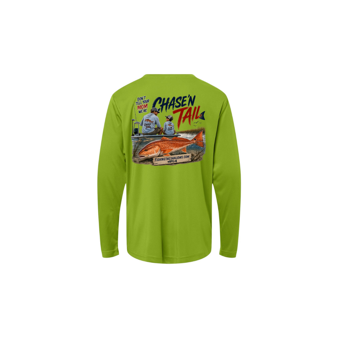 Dad and Son – Youth Long Sleeve in Acid Green - back view