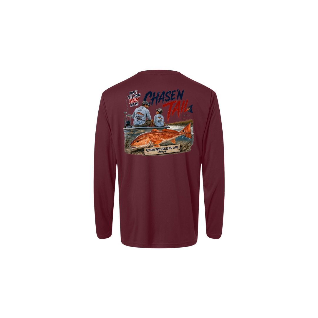 Dad and Son – Youth Long Sleeve in Burgundy - back view