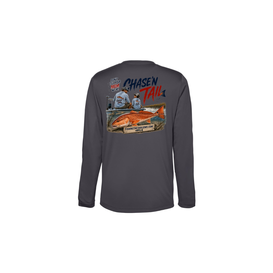 Dad and Son – Youth Long Sleeve in Carbon - back view