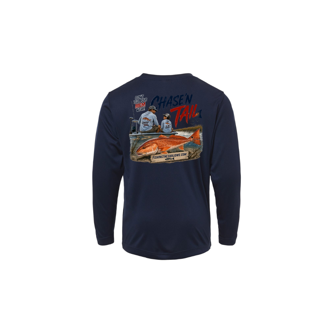 Dad and Son – Youth Long Sleeve in Classic Navy - back view