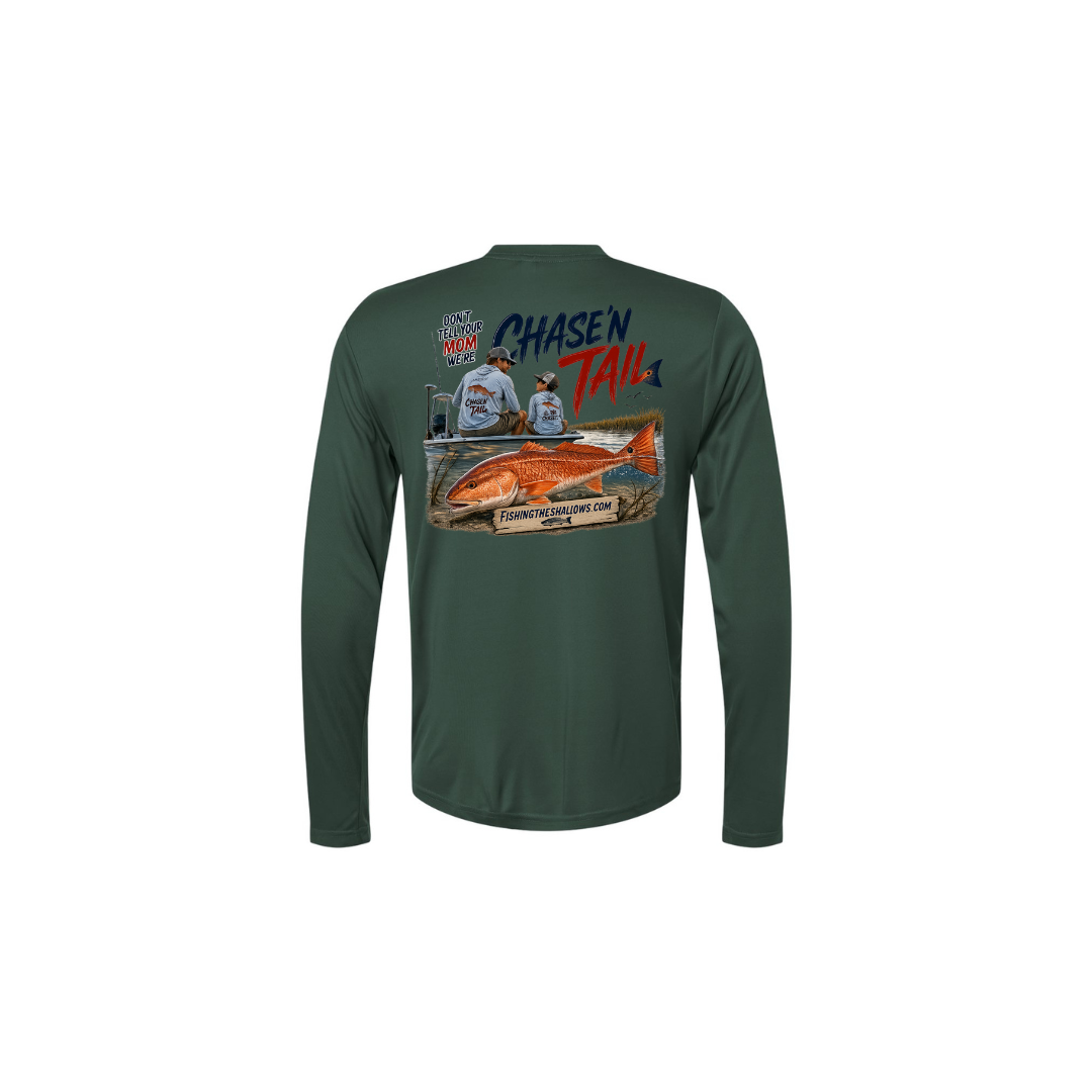 Dad and Son – Youth Long Sleeve in Forest - back view