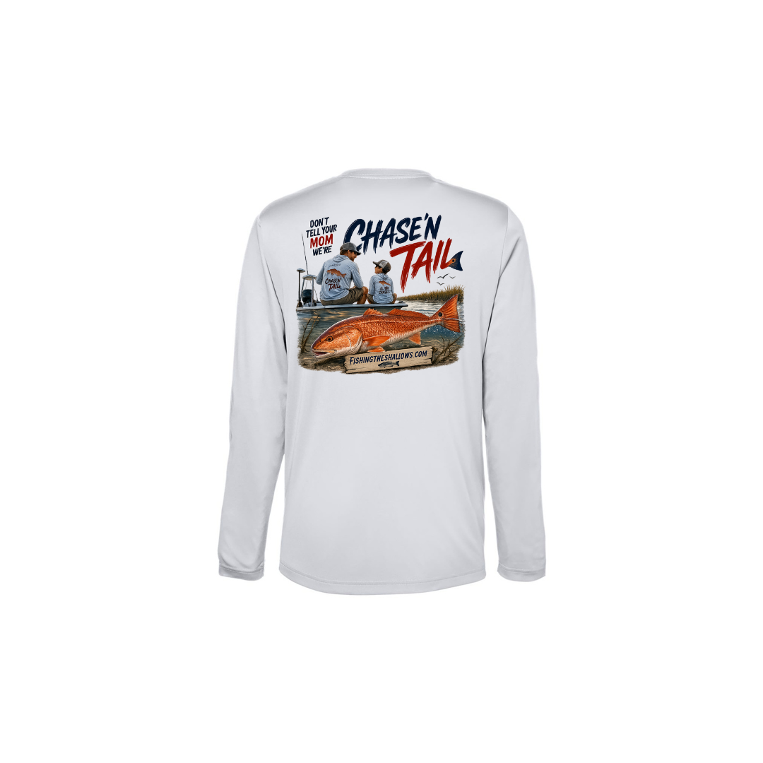 Dad and Son – Youth Long Sleeve in Platinum - back view