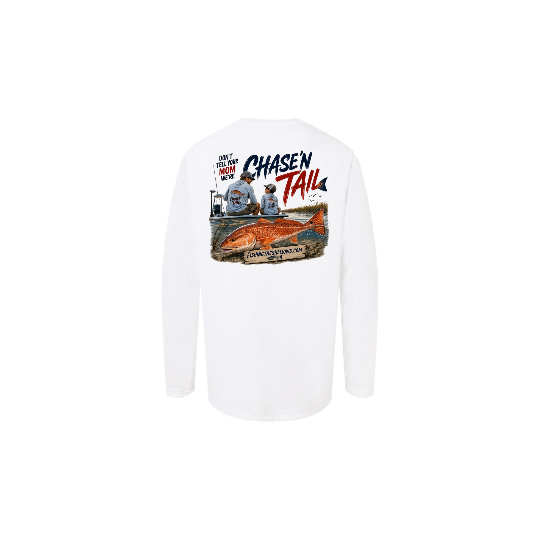 Dad and Son – Youth Long Sleeve in White - back view