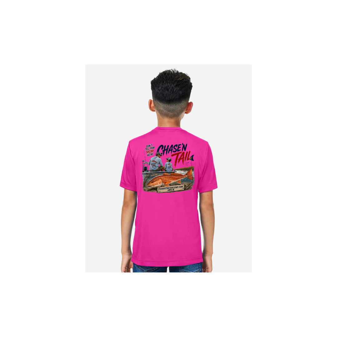 Dad and Son – Youth Short Sleeve in Bright Magenta - back view