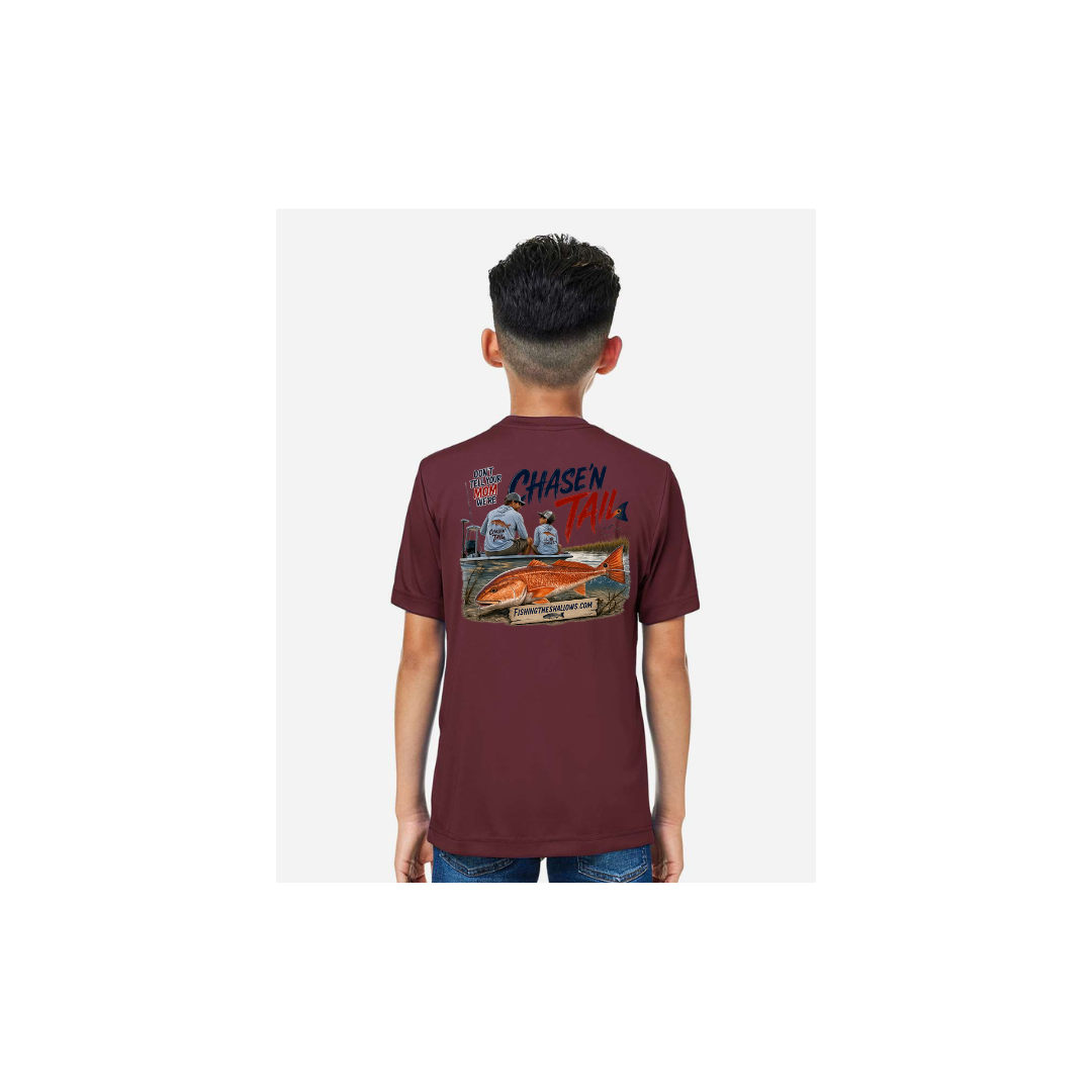 Dad and Son – Youth Short Sleeve in Burgundy - back view