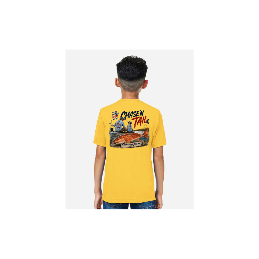 Dad and Son – Youth Short Sleeve in Campus Gold - back view