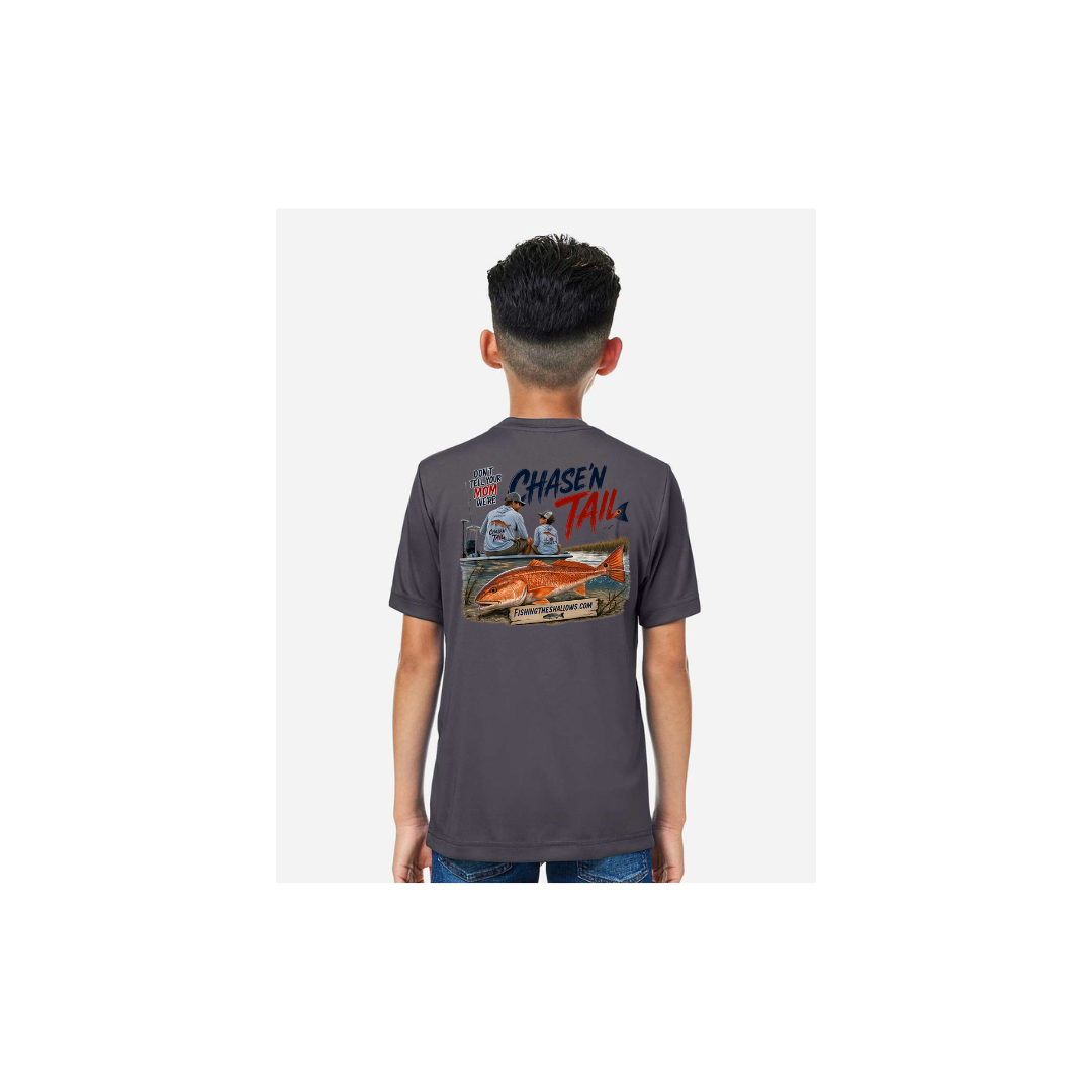 Dad and Son – Youth Short Sleeve in Carbon - back view