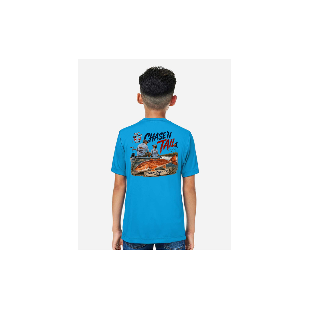 Dad and Son – Youth Short Sleeve in Electric Blue - back view