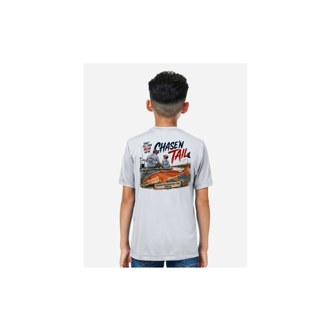 Dad and Son – Youth Short Sleeve in Platinum - back view
