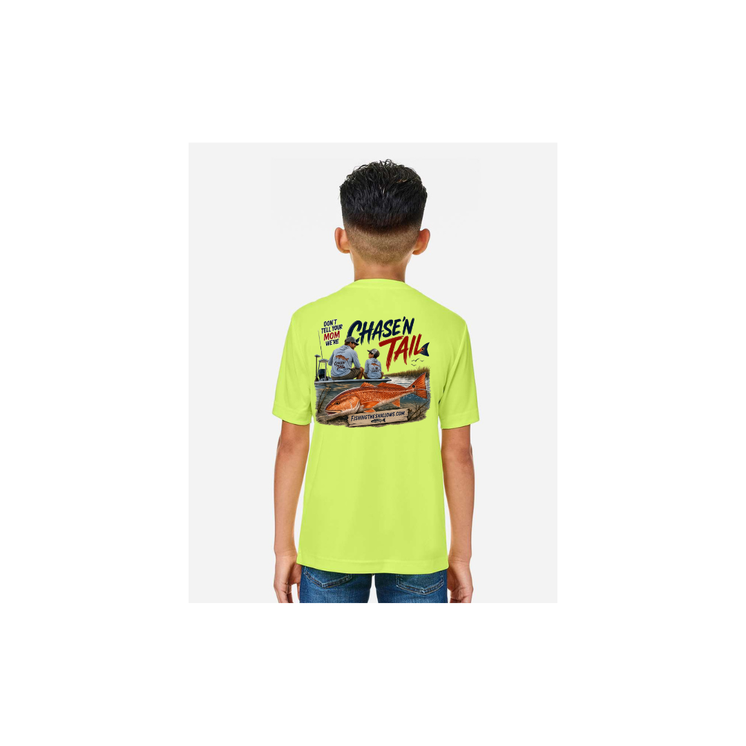 Dad and Son – Youth Short Sleeve in Safety Yellow - back view