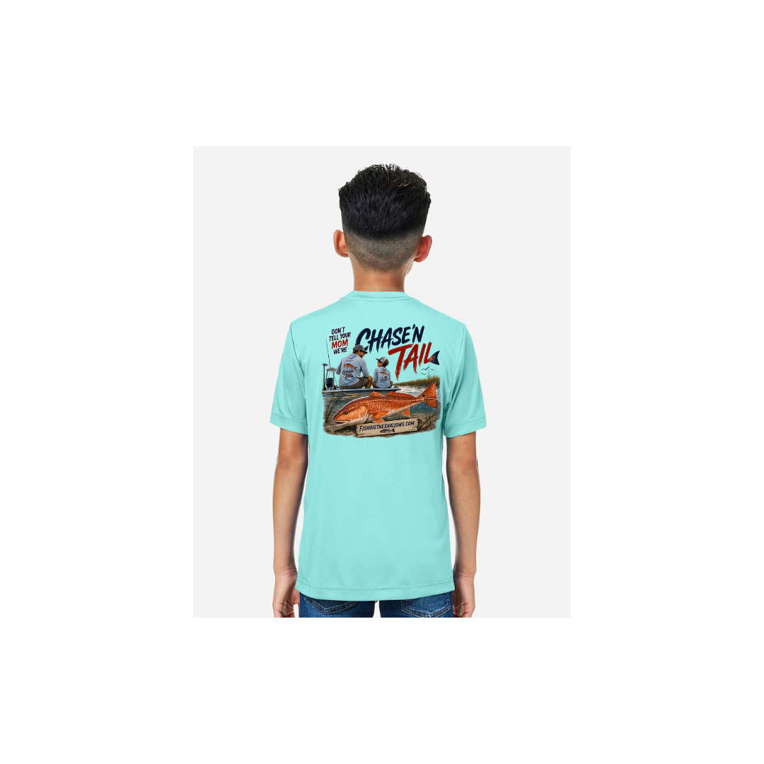 Dad and Son – Youth Short Sleeve in Sea Glass - back view