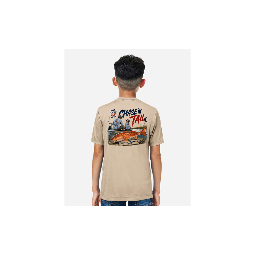 Dad and Son – Youth Short Sleeve in Stone - back view