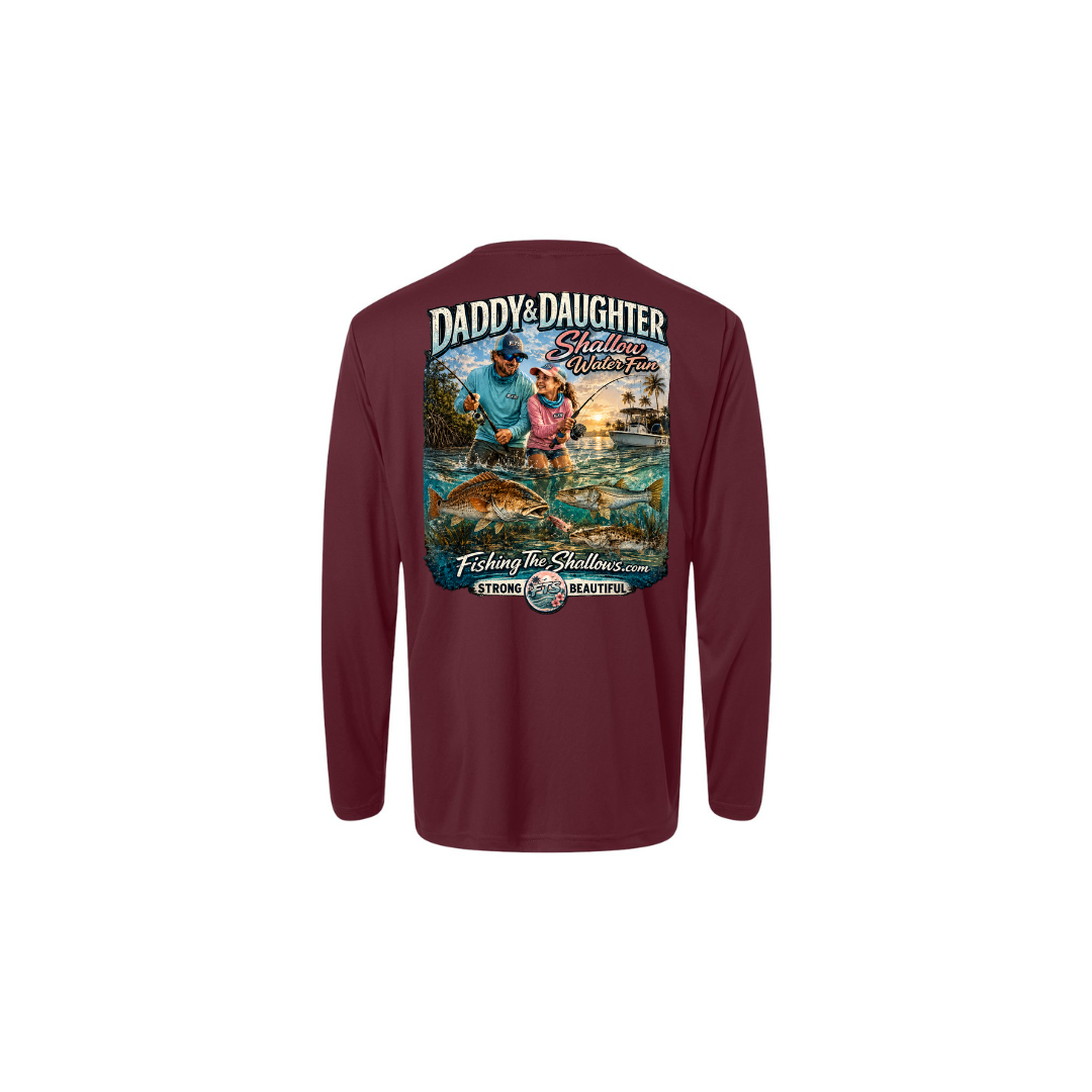 Daddy Daughter – Girls Long Sleeve in Burgundy - back view