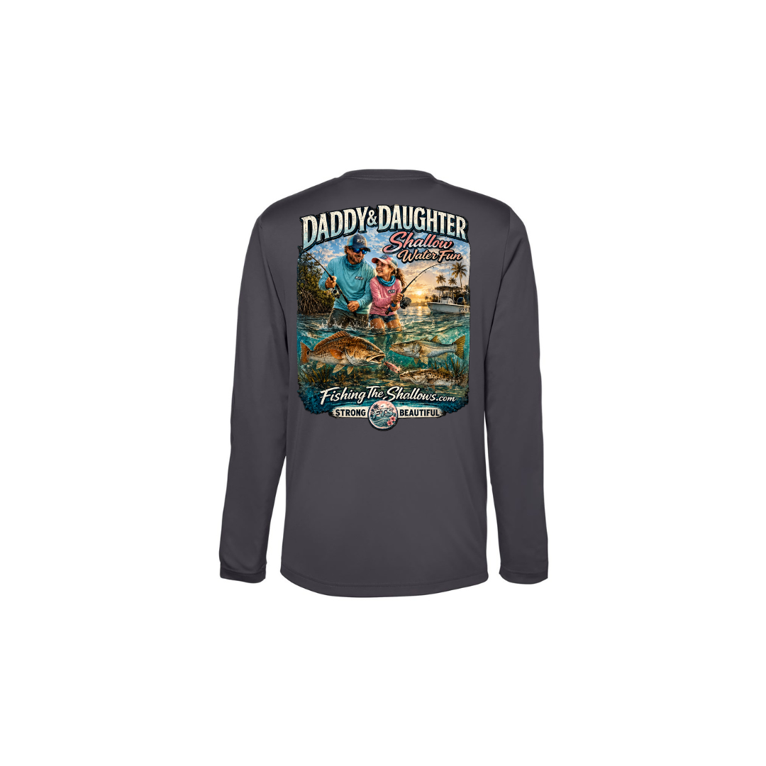 Daddy Daughter – Girls Long Sleeve in Carbon - back view
