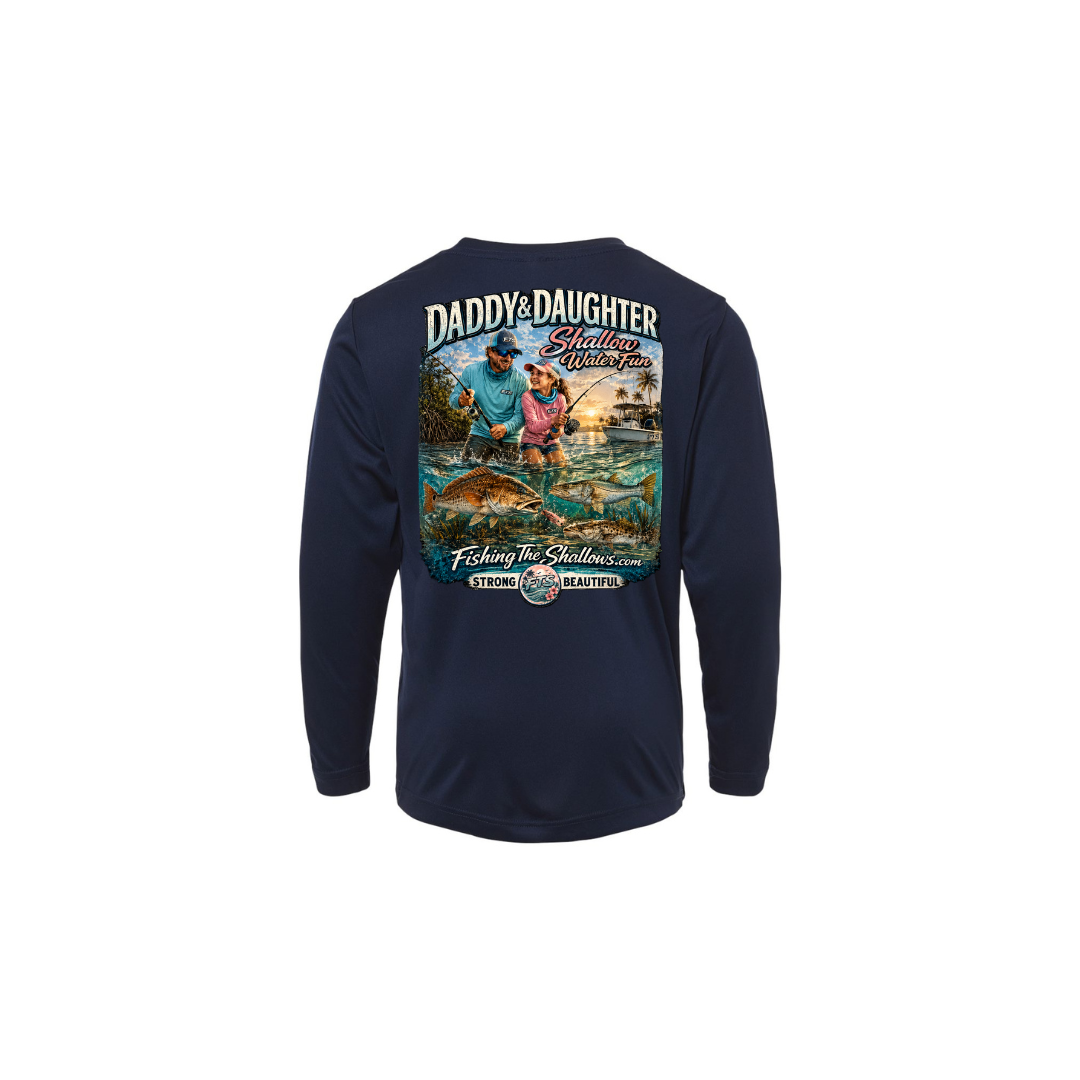 Daddy Daughter – Girls Long Sleeve in Classic Navy - back view