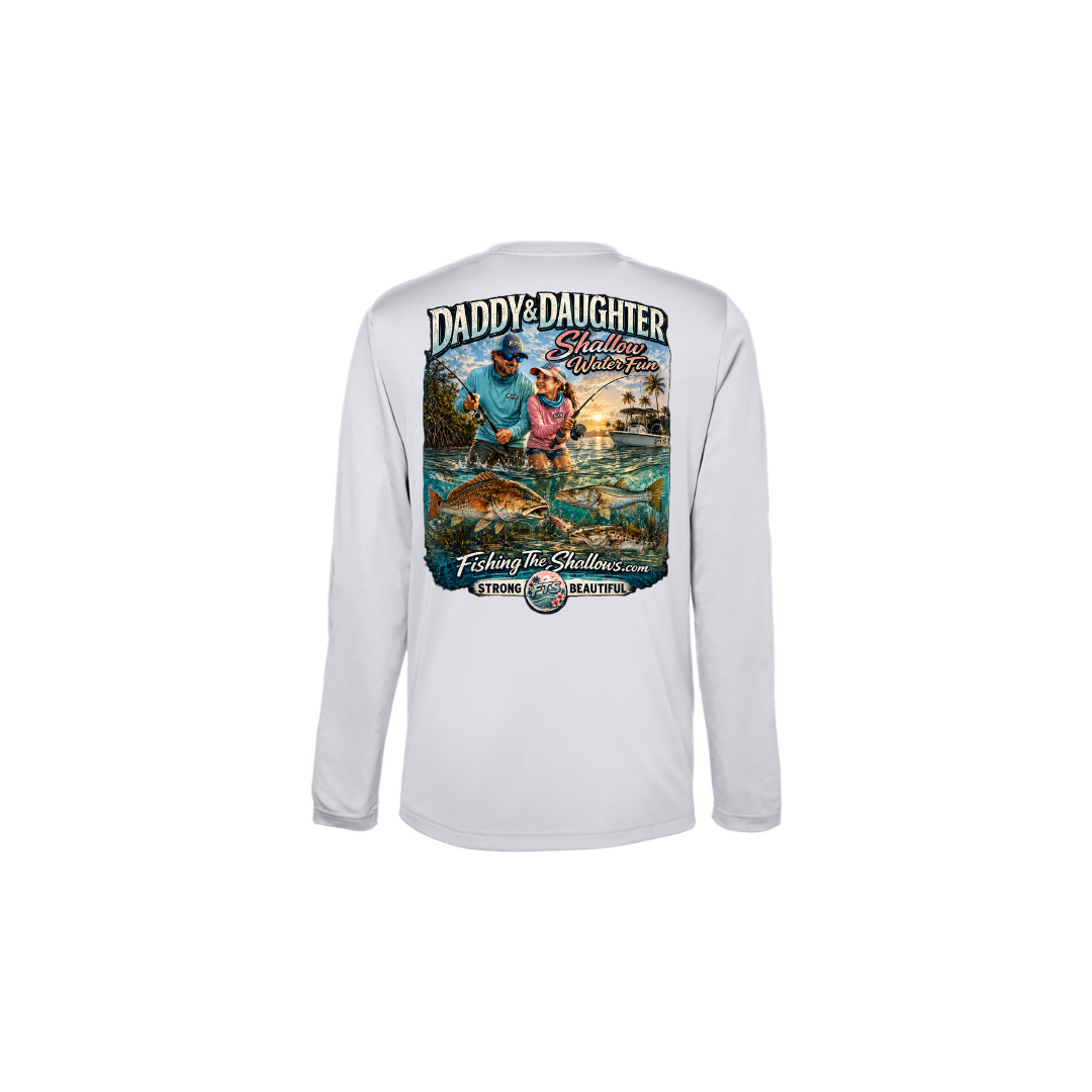 Daddy Daughter – Girls Long Sleeve in Platinum - back view