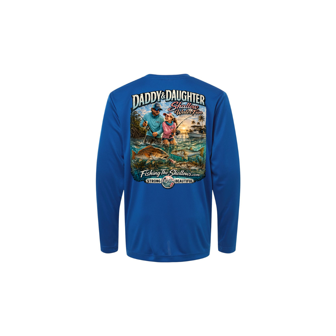 Daddy Daughter – Girls Long Sleeve in True Royal - back view