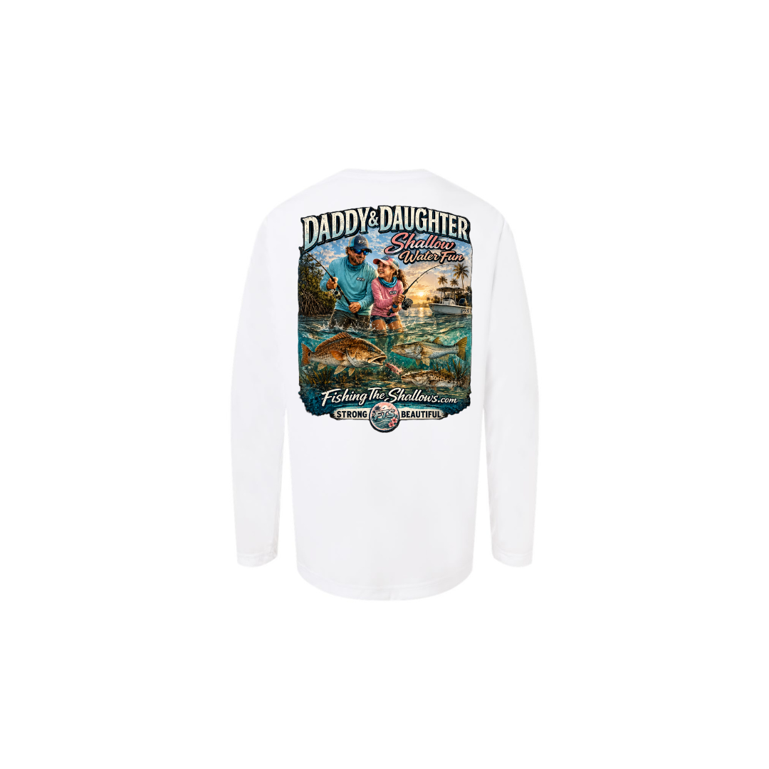Daddy Daughter – Girls Long Sleeve in White - back view